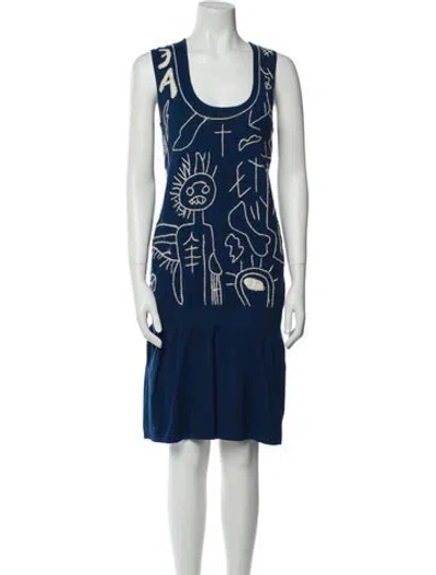 Pre-owned Tsumori Chisato Wool Knee-length Dress In Blue