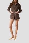 Tt Studios Deanna Long Sleeve Romper In Gray