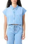 Tt Studios Lindsey Cropped Denim Shirt In Brown