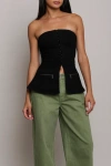 Tt Studios Luna Peplum Top In Black