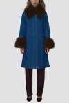 Tt Studios Penny Denim Faux Fur Jacket In Multi