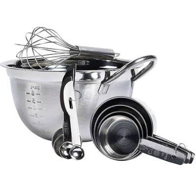 Ttu Basic Essentials Basic Essentials 10-pc. Stainless Steel Mix And Measure Set In Silver
