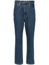 Tu Es Mon Tresor Cotton Tapered Jeans In Blue