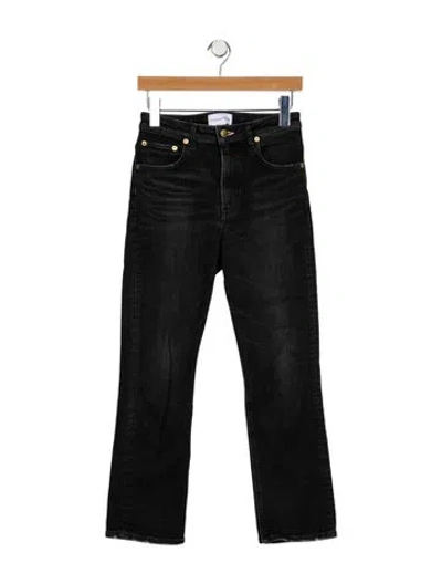 Pre-owned Tu Es Mon Tresor High-rise Straight Leg Jeans In Black
