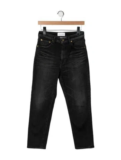 Pre-owned Tu Es Mon Tresor High-rise Straight Leg Jeans In Black