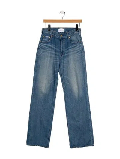Pre-owned Tu Es Mon Tresor High-rise Straight Leg Jeans In Blue
