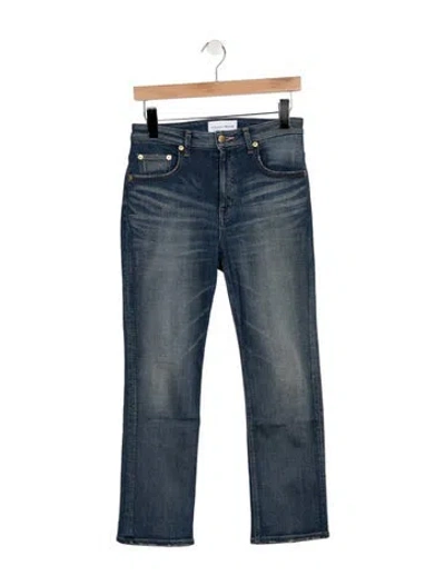 Pre-owned Tu Es Mon Tresor High-rise Straight Leg Jeans In Blue