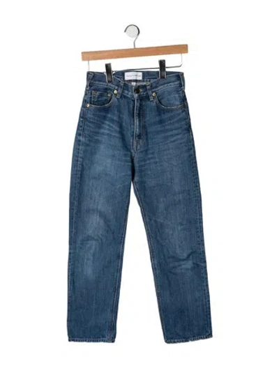 Pre-owned Tu Es Mon Tresor High-rise Straight Leg Jeans In Blue
