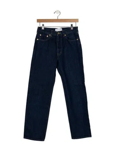 Pre-owned Tu Es Mon Tresor High-rise Straight Leg Jeans In Blue