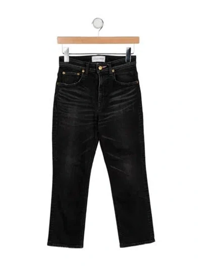 Pre-owned Tu Es Mon Tresor Mid-rise Straight Leg Jeans In Black