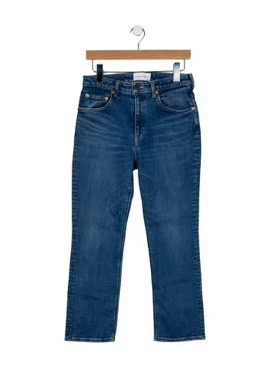 Pre-owned Tu Es Mon Tresor Mid-rise Straight Leg Jeans In Blue