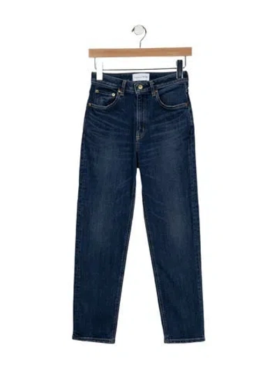 Pre-owned Tu Es Mon Tresor Mid-rise Straight Leg Jeans In Blue