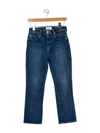 Pre-owned Tu Es Mon Tresor Mid-rise Straight Leg Jeans In Blue
