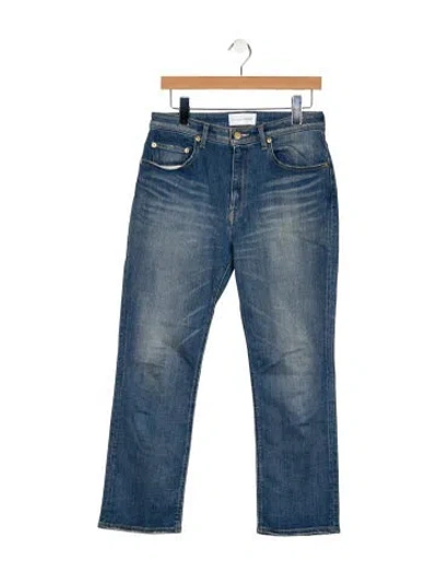 Pre-owned Tu Es Mon Tresor Mid-rise Straight Leg Jeans In Blue