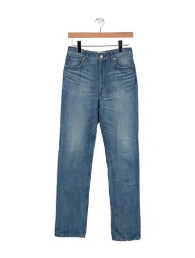 Pre-owned Tu Es Mon Tresor Mid-rise Straight Leg Jeans In Blue