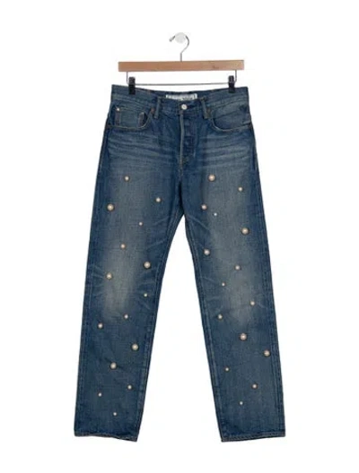 Pre-owned Tu Es Mon Tresor Mid-rise Straight Leg Jeans In Blue