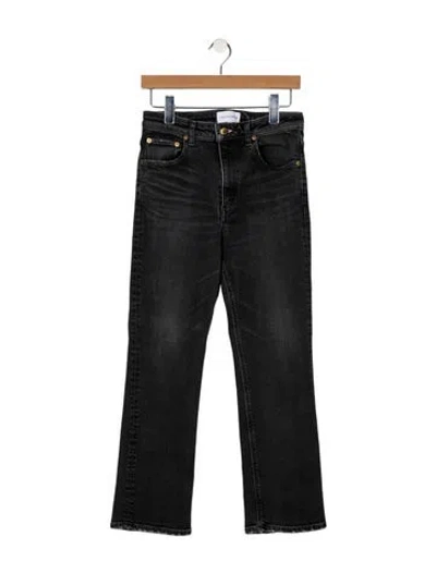 Pre-owned Tu Es Mon Tresor Mid-rise Straight Leg Jeans In Gray