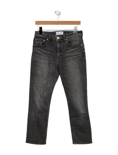 Pre-owned Tu Es Mon Tresor Mid-rise Straight Leg Jeans In Gray