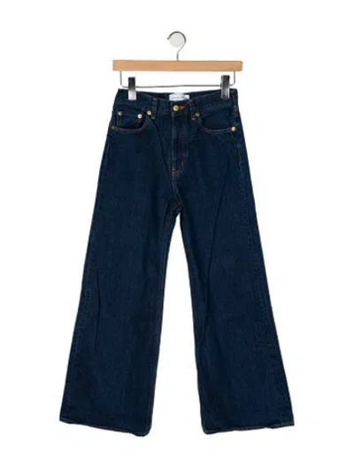 Pre-owned Tu Es Mon Tresor Mid-rise Wide Leg Jeans In Blue
