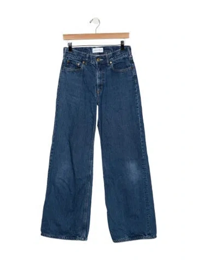 Pre-owned Tu Es Mon Tresor Mid-rise Wide Leg Jeans In Blue