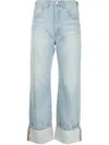 Tu Es Mon Tresor The Carnelian Wide Leg Jeans In 蓝色