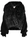 Tu Lizé Oversized Faux Fur Jacket In 黑色