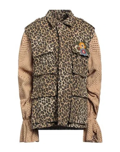 Tu Lizé Woman Jacket Sand Size M Cotton In Beige