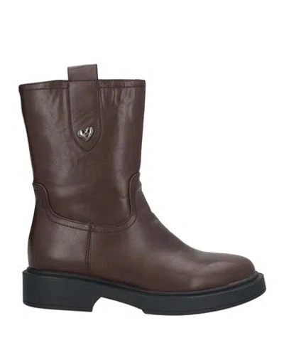 Tua By Braccialini Woman Ankle Boots Chocolate Brown Size 6 Synthetisches Material
