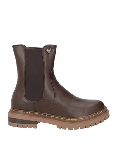Tua By Braccialini Woman Ankle Boots Chocolate Brown Size 6 Textile Fibers, Synthetic Fibers