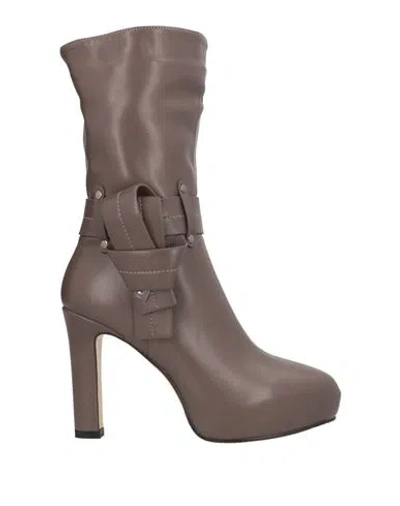 Tua By Braccialini Woman Ankle Boots Khaki Size 10 Textile Fibers In Sand