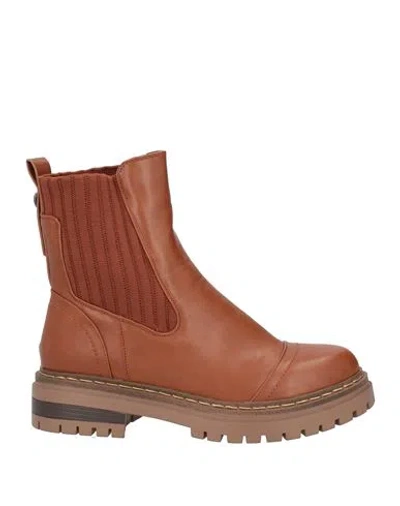 Tua By Braccialini Woman Ankle Boots Tan Size 8 Textile Fibers, Synthetic Fibers In Brown