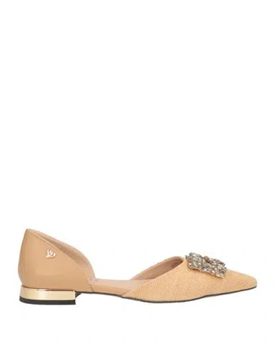 Tua By Braccialini Woman Ballet Flats Beige Size 11 Synthetic Material, Synthetic Raffia In Neutral