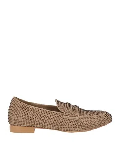 Tua By Braccialini Woman Loafers Beige Size 8 Textile Fibers In Neutral