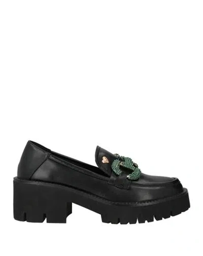 Tua By Braccialini Woman Loafers Black Size 6 Textile Fibers