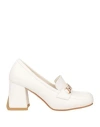 Tua By Braccialini Woman Loafers White Size 8 Calfskin In White