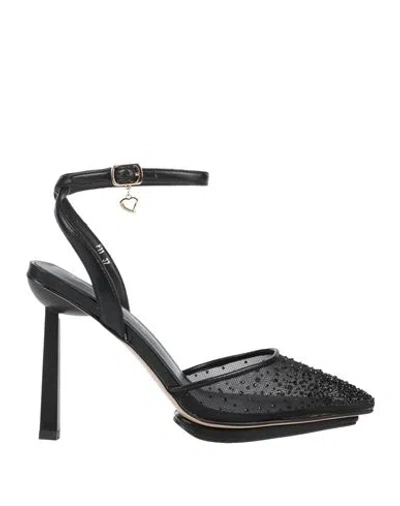 Tua By Braccialini Woman Pumps Black Size 8 Textile Fibers, Leather