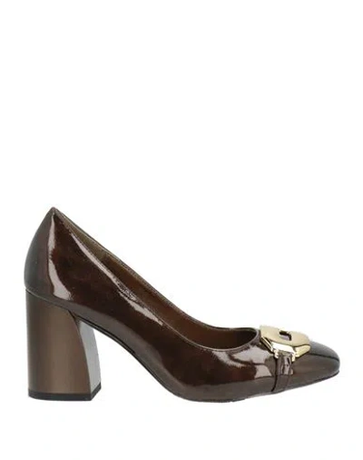 Tua By Braccialini Woman Pumps Chocolate Brown Size 8 Textile Fibers