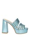 Tua By Braccialini Woman Sandals Azure Size 8 Textile Fibers In Blue
