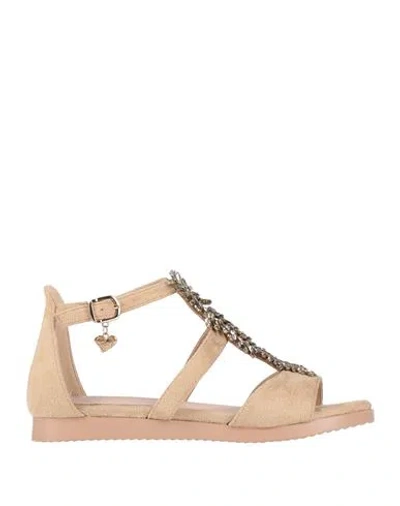 Tua By Braccialini Woman Sandals Beige Size 8 Textile Fibers In Neutral
