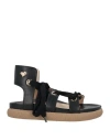 Tua By Braccialini Woman Sandals Black Size 11 Textile Fibers