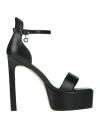 Tua By Braccialini Woman Sandals Black Size 8 Textile Fibers
