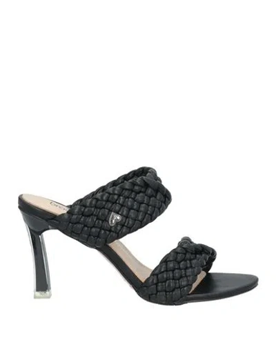 Tua By Braccialini Woman Sandals Black Size 8 Textile Fibers