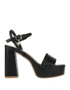 Tua By Braccialini Woman Sandals Black Size 8 Textile Fibers In Black