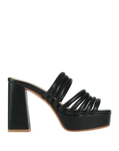 Tua By Braccialini Woman Sandals Black Size 8 Textile Fibers