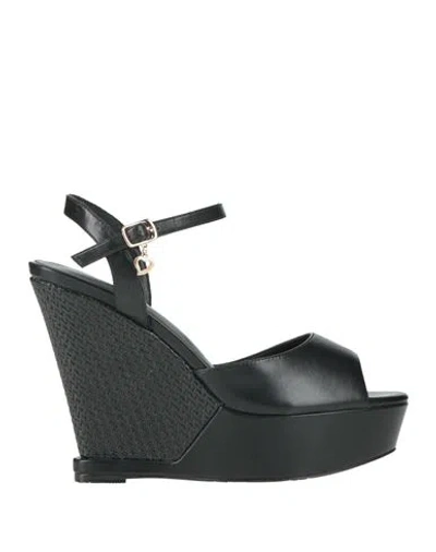 Tua By Braccialini Woman Sandals Black Size 9 Textile Fibers In Black