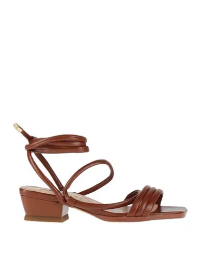 Tua By Braccialini Woman Sandals Brown Size 6 Textile Fibers