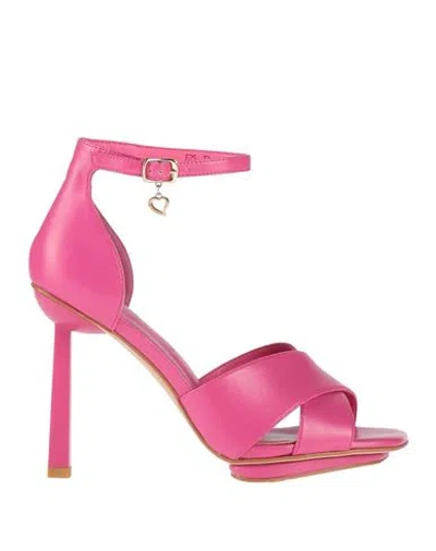 Tua By Braccialini Woman Sandals Fuchsia Size 7 Textile Fibers In Pink