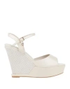 Tua By Braccialini Woman Sandals Ivory Size 6 Textile Fibers In White