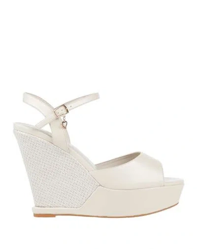 Tua By Braccialini Woman Sandals Ivory Size 6 Textile Fibers In White