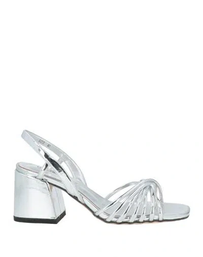 Tua By Braccialini Woman Sandals Silver Size 6 Synthetic Material